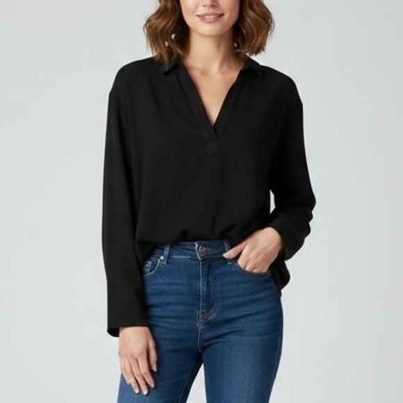 Frank & Eileen Patrick Popover Henley Heritage Jersey Tee Lab Black Cotton Large - Picture 7 of 7